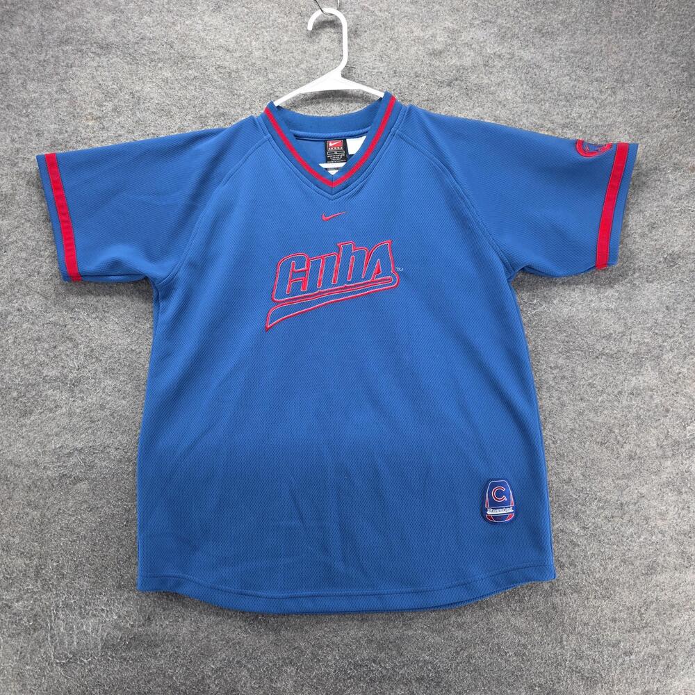 Chicago Cubs Jersey Boys XL Blue MLB Baseball Nike Script Team Logo Mesh